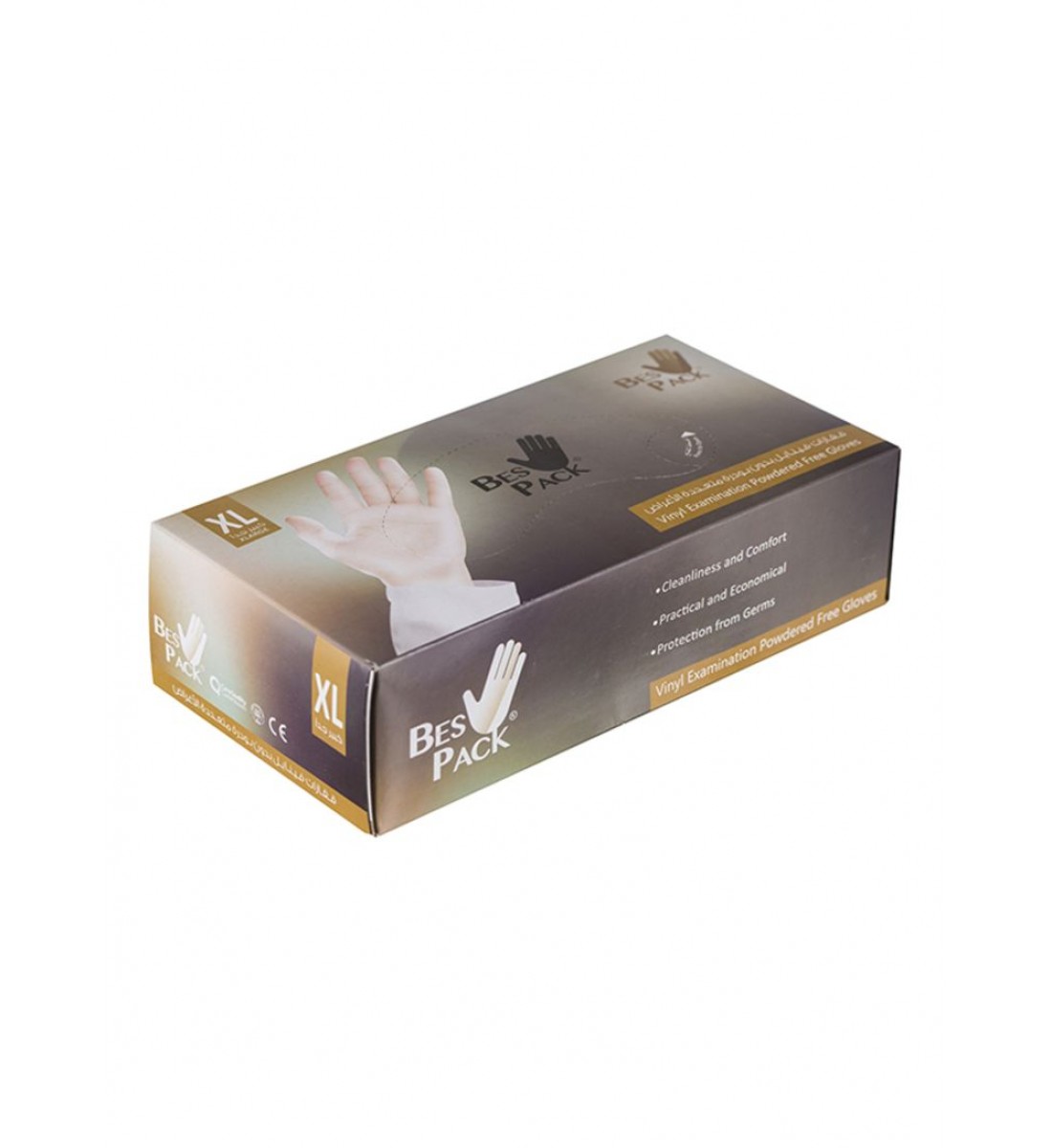 بيس باك قفازات مصنوعة من الفينيل شفاف XLarge